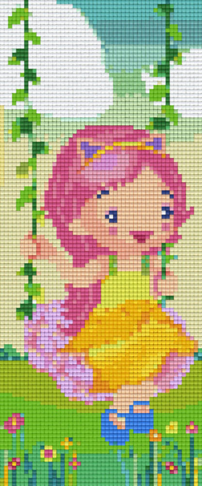 Girl On Swing Three [3] Baseplates PixelHobby Mini-mosaic Art Kit